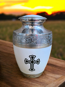 Urna Funeraria Cilíndrica de Metal de Diseño Moderno Antiguo, Hecha a Mano, con Capacidad para 3.5 Libras de Cenizas Humanas - Product Image 2