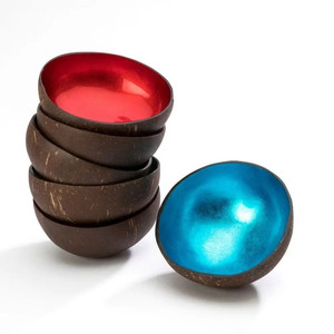 Cuencos de coco lacado para aperitivos, lacado decorativo, varios diseños, soporte FBA - Product Image 1