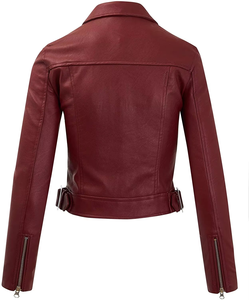 Chaqueta de Cuero Genuino Acolchada de Invierno para Mujer, Estilo Occidental, Talla Grande, Transpirable, Personalizable, Forrada de Lana - Product Image 2