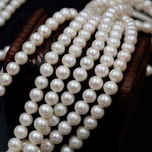 Perlas de Agua Dulce Blancas Genuinas Sueltas de 5mm, 6mm, 7-8mm, 8mm, 10mm, Grado AAA, Certificadas por Terceros, Naturales para Bisutería - Product Image 5