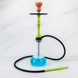 Moderno Set de Narguile Colorido con Base de Vidrio Transparente y Cuerpo de Metal Intercambiable, Narguiles Chicha, Fabricación OEM de Aluminio - Product Image 4
