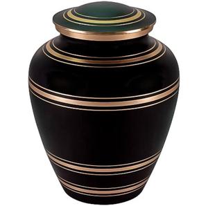 Incroyable urne funéraire en laiton au design noir avec feuille pour urne funéraire artisanale pour adulte urne funéraire pour cendres humaines - Product Image 4