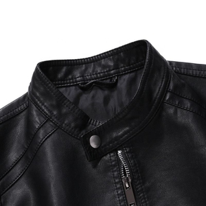 OEM Wholesale 2025 New Fashion Men Leather <b>Biker</b> <b>Jacket</b> Motorcycle <b>Jacket</b> for Men in reasonable price - Product Image 3
