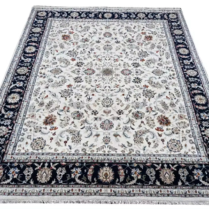 Alfombra de nudos hecha a mano de alta calidad para decoración de sala de estar alfombra lavable alfombras de interior antideslizantes hechas de algodón y lana - Product Image 1