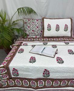 Jaipuri coton écologique bloc à main imprimé 100% coton couette florale avec taies d'oreiller ensemble de couette artisanal - Product Image 5
