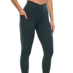 Leggings de sport de haute qualité pour femmes, leggings de yoga actifs, pantalons de sport taille haute, collants unis pour femmes pour l'entraînement - Product Image 2