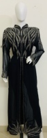 Collection UK 2025, robe kaftan longue à manches longues en georgette de style turc, robe de soirée Dubaï, paillettes, broderie à la main