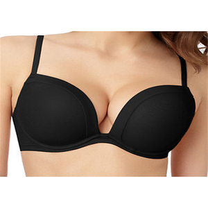 Reggiseno a scollo profondo Le Mystere da donna Infinite Possibilities 1124, confortevole, senza ferretto, push-up, nero, taglia M, con chiusura frontale e logo sulla copa. - Product Image 5