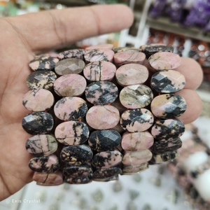 สร้อยข้อมือหลายเหลี่ยมเพชรพลอยทรงวงรีสร้อยข้อมือเพชรทรงวงรีสร้อยข้อมือยืดหยุ่นยืดหยุ่นได้ - Product Image 2