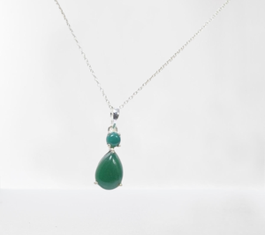 Colgante de Plata de Ley 925, piedras preciosas de ónix verde, accesorios para mujer, regalo de boda perfecto con joyería colgante estampada 925 - Product Image 1