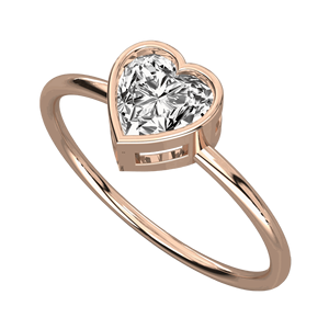 Anillo de Compromiso Único con Diamante en Forma de Corazón para Mujer - Product Image 3