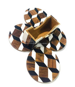 Sous-verre classique de luxe fait main en os incrusté, écologique, pour tasses à thé et bière – Exportation mondiale Falak - Product Image 1