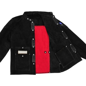 Chaqueta larga de piel de vaca antillama duradera, ropa de soldadura transpirable, traje para trabajadores, delantal de soldadura de cuero genuino para soldador - Product Image 4