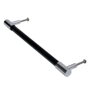 Poignée d'armoire en vrac fait à la main verre noir argent cylindre en gros poignées de commode Lot Vintage porte armoire tiroir tirer - Product Image 1