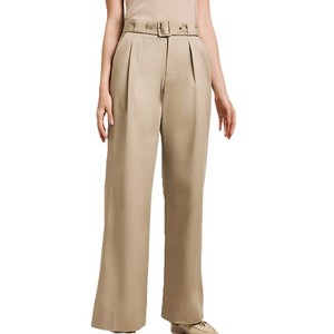 Women Autumn New Fashion Casual High Waist <b>Pants</b> Vintage Pocket Decoration Female Flare Trousers Loose <b>Pants</b> For Ladies - Product Image 1