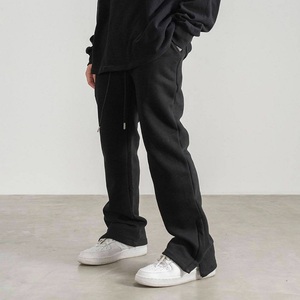 Trending Wholesale Men Fashion 100% Cotton <b>Trousers</b> Custom Logo Men Streetwear Loose Fit Set Flared Sweatpants - Product Image 5
