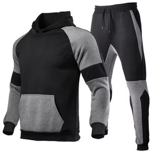 Survêtement à capuche en coton 100% de couleur unie pour hommes pour le jogging-personnalisable de haute qualité en gros - Product Image 1