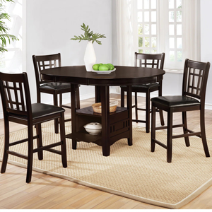 Taburete de Bar de Madera Maciza con Asiento de Cuero PU, Diseño de Respaldo de Rejilla, Taburete de Comedor Duradero para Cocina y Hogar - Product Image 6