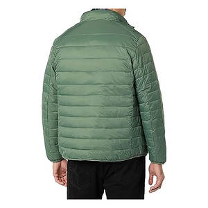 แจ็กเก็ตขนเป็ดสีพื้นสำหรับผู้หญิงและผู้ชายสำหรับฤดูหนาวมีซิปคอตั้งพิมพ์ลายแขนเสื้อ - Product Image 5