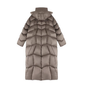 Blouson matelassé pour femme en toile tricotée respirante imperméable hiver uni col rond manches longues - Product Image 3