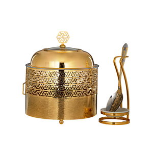 Pot chaud argenté et noir de nouveau design avec couvercle martelé de forme ronde parfait pour le service de nourriture haut de gamme et les occasions spéciales - Product Image 3