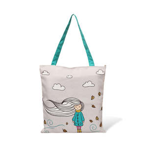 Sacs fourre-tout portables en toile de coton pour petite fille, avec fermeture éclair, couleur unie, motif dessin animé, pour toutes les saisons (hiver, printemps, été, automne) - Product Image 6