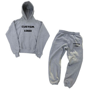 Chándales personalizados 2025 de la mejor calidad, conjuntos de sudaderas con capucha de algodón 100% de peso pesado, traje de jogging de lana, chándales de gran tamaño para hombres - Product Image 1