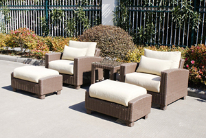 ชุดกาแฟกลางแจ้งสไตล์เวียดนามเฟอร์นิเจอร์หวายทันสมัยพร้อมกรอบอลูมิเนียมคุณลักษณะสีสวนสำหรับลานและโรงแรม - Product Image 2