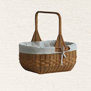 Meilleure vente Panier en rotin avec poignée haute Panier de rangement en osier fait à la main Écologique pour l'organisation et la décoration de la maison - Product Image 1