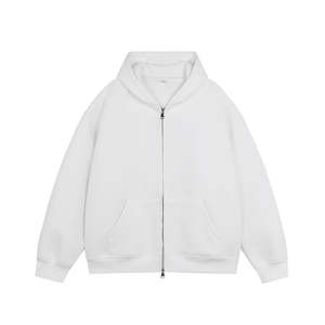 Sudaderas con capucha de impresión pesada de alta calidad personalizadas para hombres y niños Cremallera completa de gran tamaño con cremallera facial unisex para invierno - Product Image 1