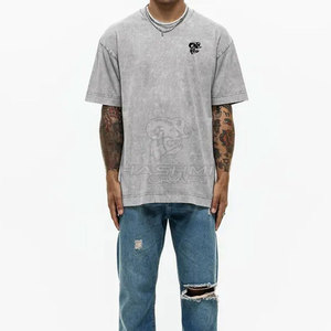 T-shirt décontracté de haute qualité, effet délavé, confortable, style streetwear, coton doux, tissu durable, idéal pour un usage quotidien - Product Image 3