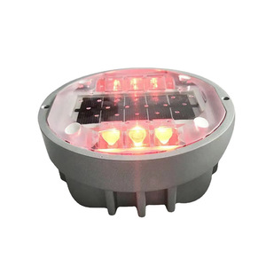 Marcadores de Señalización Vial LED Redondos de Aluminio de Alta Calidad, Intermitentes/Fijos, Empotrados en el Suelo, Reflectantes Solares, Tipo Ojo de Gato - Product Image 1