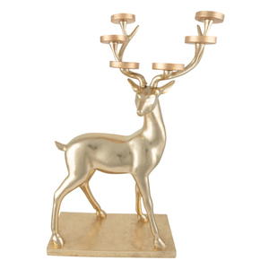 Stylish Design Reindeer Candle Holder <b>Candelabra</b> Made of Gold Metal Candle Holder Hot Selling Christmas Decorative Candle Holder - Product Image 2