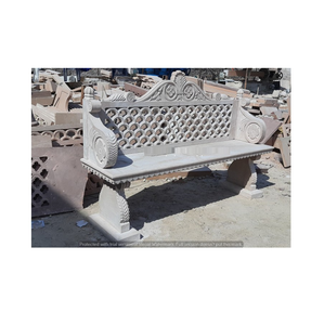 Belle jardinière-banc extérieure moderne en pierre de Jodhpur avec finition polie pour cour et jardin domestique, Inde - Product Image 3