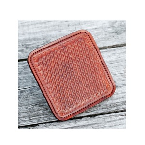 Premium Quality Home Decorative Custom Leather Logo Square Real Leather <b>Drink</b> <b>Coaster</b> Best Price India Manufacture - Product Image 1