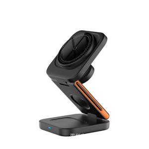 Station de charge sans fil 3-en-1 à alimentation directe usine, QC3.0, OTP, pliable, magnétique, design écologique pour smartphone et écouteurs - Product Image 1