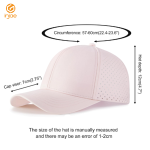Gorra de Golf Personalizada Curva, Impermeable, Lisa, en Blanco, OEM ODM, 100% Poliéster, Estructurada, de 6 Paneles, con Corte Láser y Perforaciones, para Correr - Product Image 4