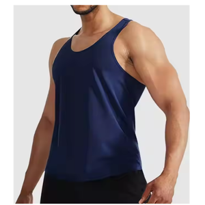 Camiseta sin mangas personalizada para hombre de alta calidad para entrenamientos Logotipo de punto transpirable e informal en la parte delantera - Product Image 3