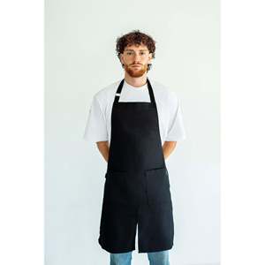 Overol Negro de Algodón con Tirantes para Trabajo en la Cocina - Product Image 1