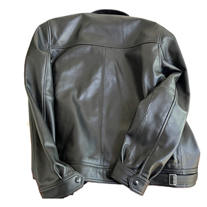 Veste d'hiver en cuir de vache noir originale à la vente chaude Style uni pour hommes Vente en gros Faible MOQ 100% Haute qualité Veste de moto - Product Image 2