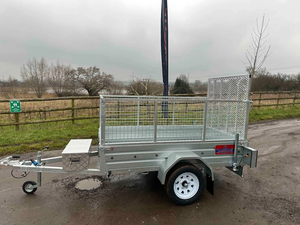 Remolque de Servicio Pesado de 7 pies x 4 pies con Jaula, Rampa Trasera y Caja de Herramientas de Aleación, en Venta - Product Image 2