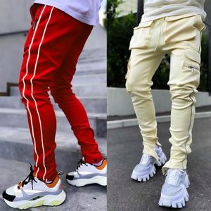 Pantalones de chándal elásticos de alta calidad para hombre, pantalones ajustados de gimnasio de Color sólido, para correr, entrenamiento y trotar - Product Image 3