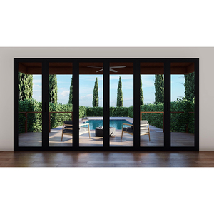 Puerta corredera plegable de vidrio para partición de balcón y patio a prueba de huracanes de estilo nórdico grande de aluminio para puerta de acordeón de casa - Product Image 1
