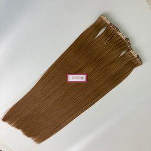 Vente en gros en usine de cheveux normaux de couleur brun clair extensions de cheveux humains bande normale droite dans les extensions de cheveux humains - Product Image 3