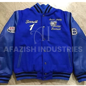 Chaqueta del equipo universitario para mujer, chaqueta de béisbol recortada de manga larga, con hombro caído, personalizada - Product Image 6