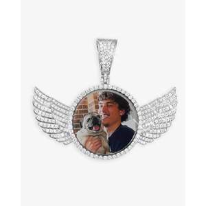 จี้รูปภาพสั่งทำทอง 14K พร้อมปีกประดับขอบโรสโกลด์ สไตล์ศาสนา ชุบโรเดียม ของขวัญ จี้ห้อยคอ - Product Image 3