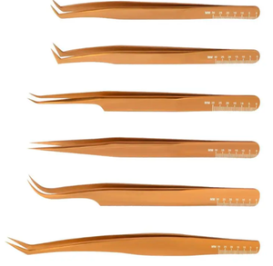 ANAAIF Pince à cils en acier inoxydable très vendue Lot de 6 pièces pour l'épilation des sourcils Bon prix Bon matériel OEM ODM - Product Image 5