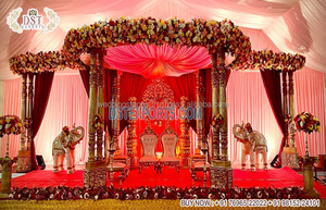 South Indian Marriage Manavarai Mandapam Tamil Wedding Ceremony <b>Decor</b> Vidhi Mandap Rustic Theme Wedding Manavarai Mandap <b>Decor</b> - Product Image 3