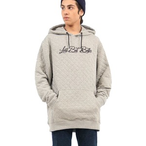 Sweat à capuche matelassé en polaire pour hommes, 100% coton, logo brodé, décontracté, grande taille, fermeture éclair - Product Image 1