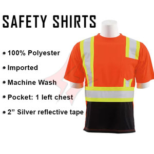 T-shirt de travail respirant sur mesure, conforme à la norme ANSI Classe 1, imperméable, pour hommes, manches courtes/longues, haute visibilité, réfléchissant, sécurité routière, durable - Product Image 2